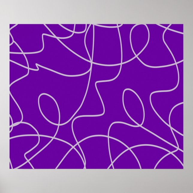 Arte abstracto moderno de línea en púrpura (Frente)