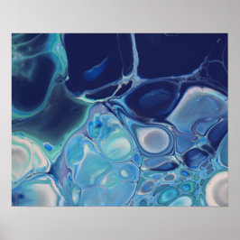 Arte abstracto moderno de mármol con fluido azul m