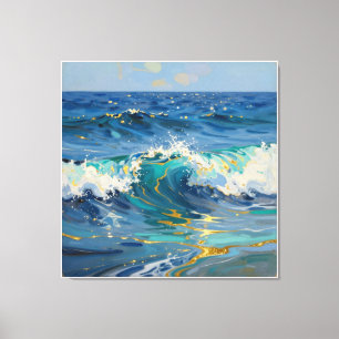 Arte abstracto moderno de océano y costa de color