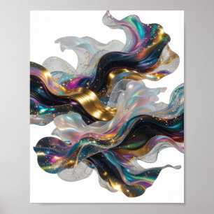Arte abstracto moderno de plata Motivo artístico