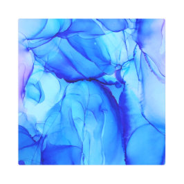 Arte abstracto moderno de tinta azul y púrpura