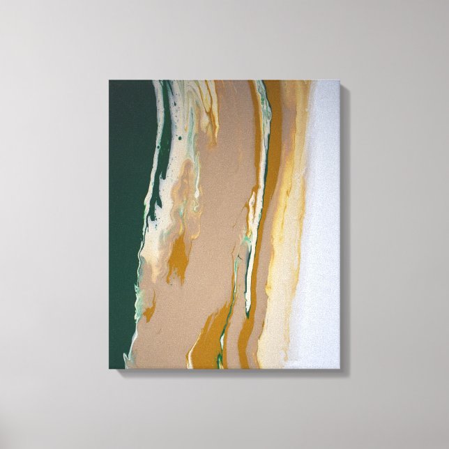 Arte abstracto moderno fluido neutral marrón verde (Anverso)