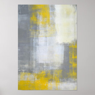 Arte abstracto "moderno" gris y amarillo
