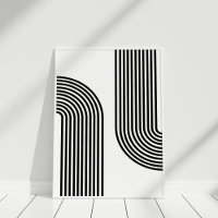 Arte abstracto moderno negro y blanco de mediados