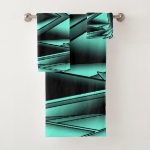 Arte abstracto moderno ombre negro blanco turquesa