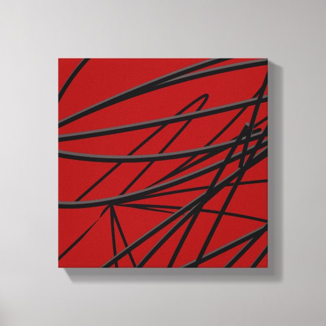 Arte abstracto moderno rojo negro (Anverso)