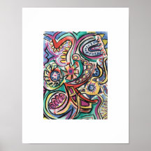 Arte abstracto moderno tropical pintado a mano