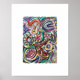 Arte abstracto moderno tropical pintado a mano