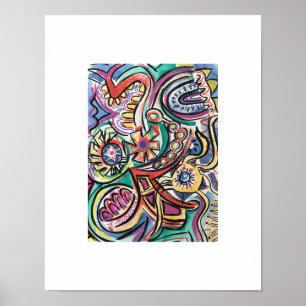 Arte abstracto moderno tropical pintado a mano