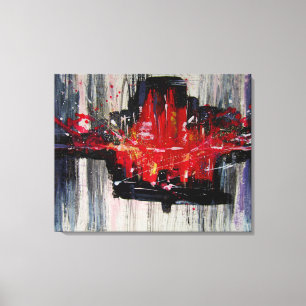 Arte abstracto moderno y vibrante rojo y negro