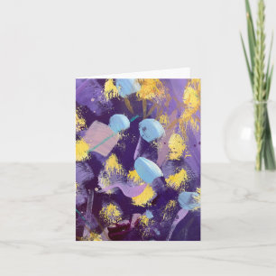 Arte abstracto morado, azul y amarillo animado