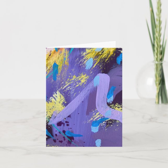 Arte abstracto morado y amarillo brillante (Anverso)