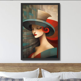 Arte abstracto mujer con sombrero