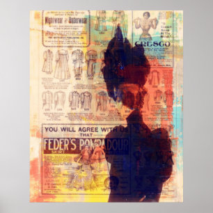 Arte abstracto mujer vintage recuerda grande