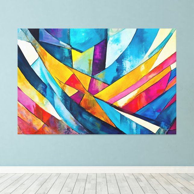 Arte abstracto multicolor pintado (Insitu (piso de madera))