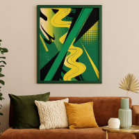 Arte abstracto negrita con ondas y líneas dinámica