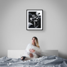 Arte abstracto negro y blanco, Poster de bailarina