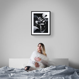 Arte abstracto negro y blanco, Poster de bailarina