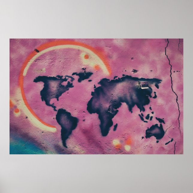 Arte abstracto negro y rosa (Frente)