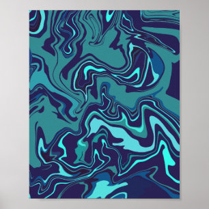 Arte abstracto oscuro giratorio en azul y verde az