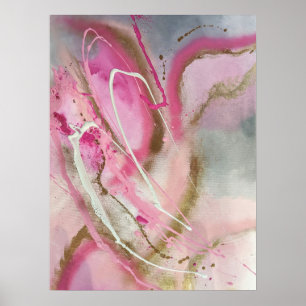 Arte abstracto pastel rosado en canvass