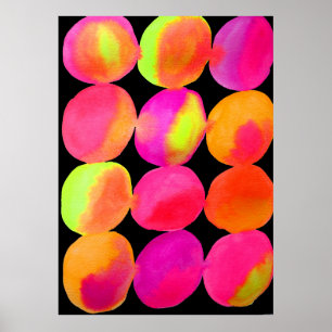 arte abstracto patrón de círculo de acuarela neón 
