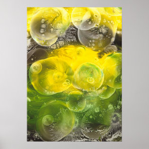 Arte abstracto pintado a mano amarillo y verde