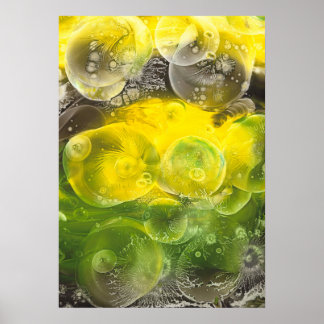 Arte abstracto pintado a mano amarillo y verde