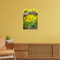 Arte abstracto pintado a mano amarillo y verde