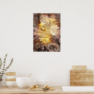 Arte abstracto pintado a mano con brillo en tonos