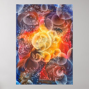 Arte abstracto pintado a mano - Resplandor cósmico