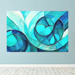 Arte abstracto pintado en azul 