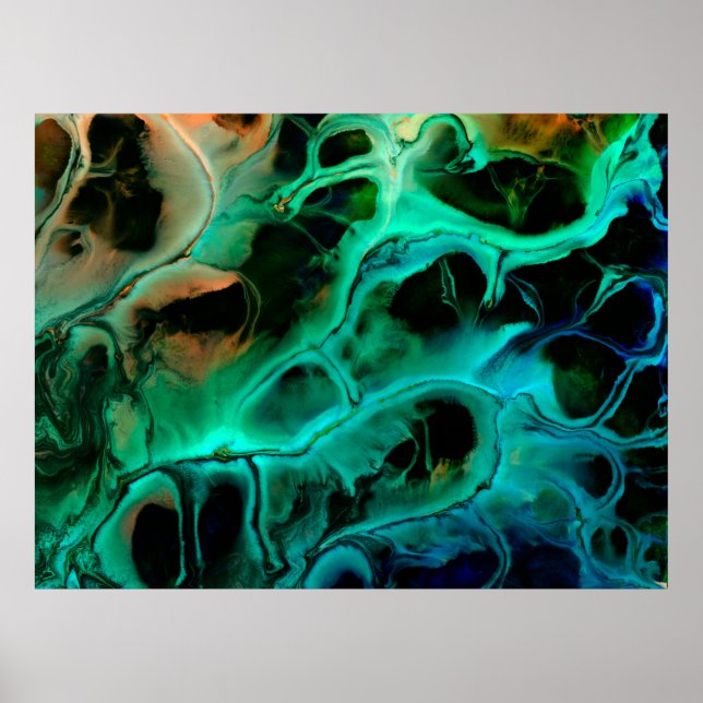 Arte abstracto pintura de neón brillante en violet (Frente)