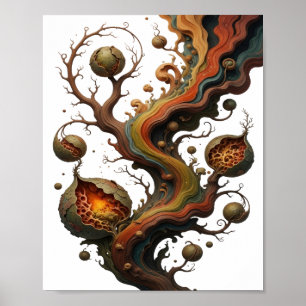 Arte abstracto plateado de moda Diseño gráfico v2