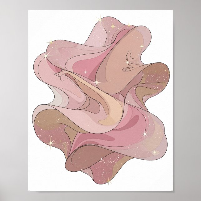 Arte abstracto plateado IMPRESIÓN DE MODA limpia (Frente)
