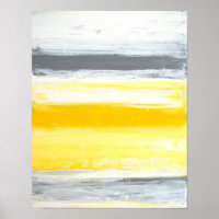 Arte abstracto "plegado" gris y amarillo