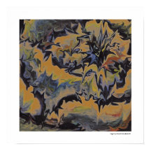 Arte abstracto pop fino retro genial azul oscuro a