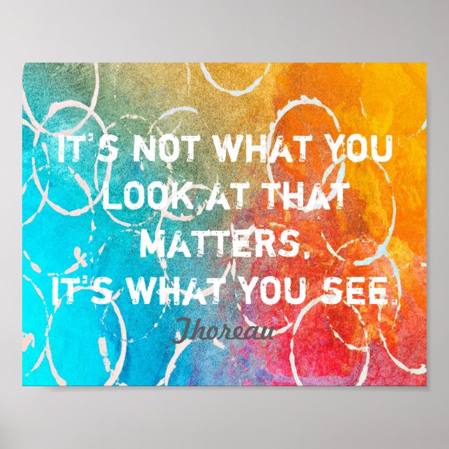 arte abstracto poster de comillas en Thoreau inspi (Frente)