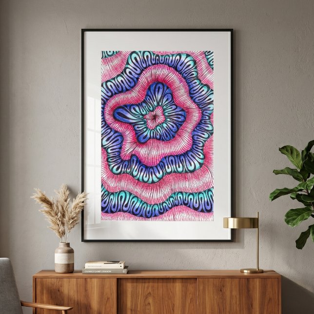 Arte abstracto psicodélico de líneas onduladas en  (Subido por el creador)