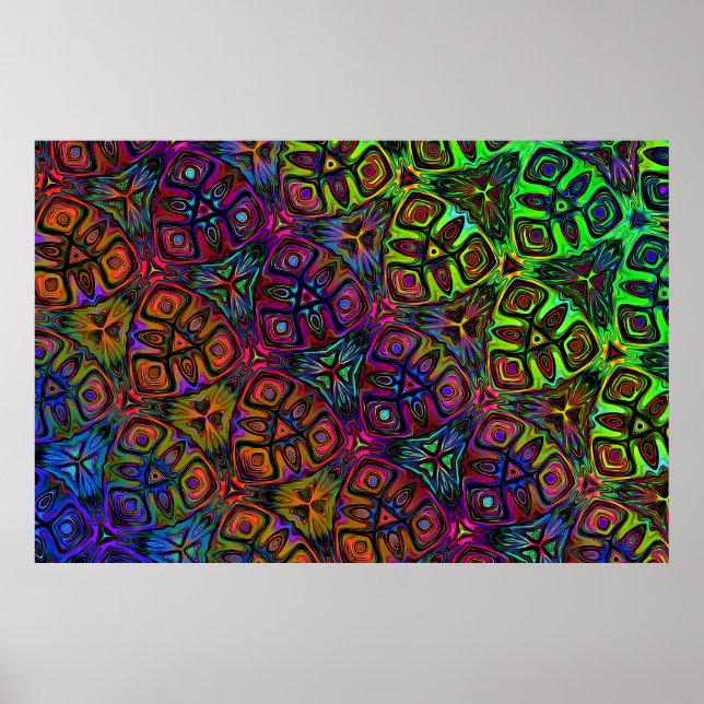 arte abstracto psiquínico-multicolor diagonal (Frente)