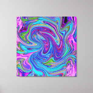 Arte abstracto retro genial azul, rosa y púrpura