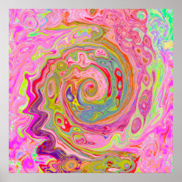 Arte abstracto retro rosa, amarillo y magenta groo