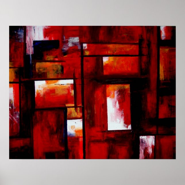 Arte abstracto rojo original creativo moderno (Frente)