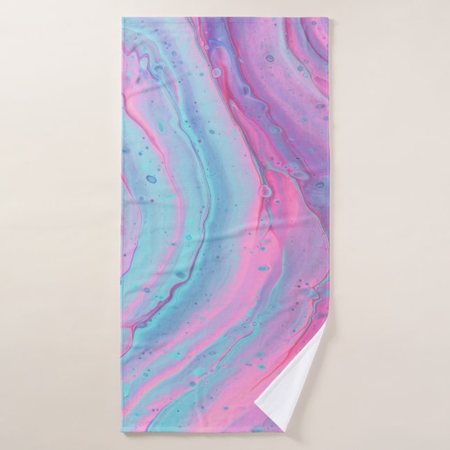 Arte abstracto rosa y verde (Toalla de baño)