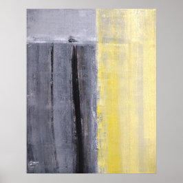 Arte abstracto "separado" gris y amarillo