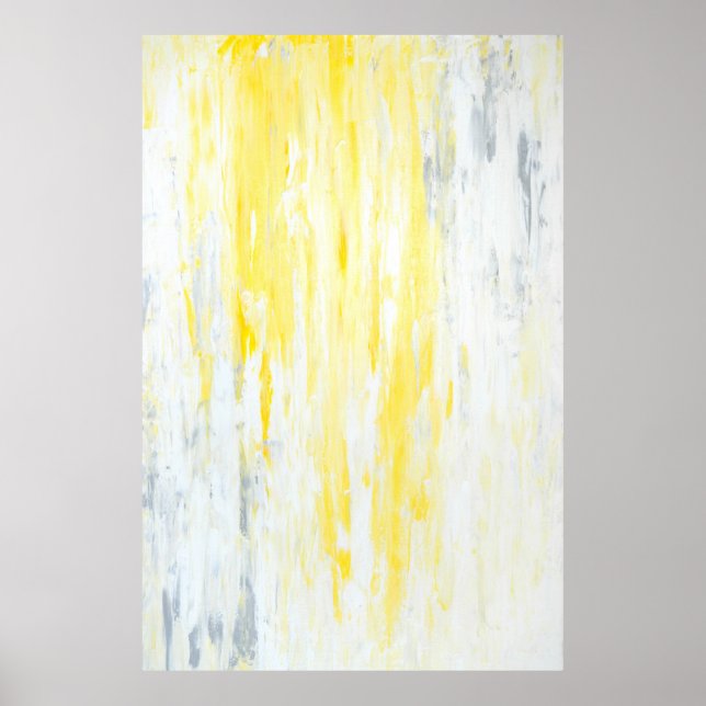 Arte abstracto "subestimado" gris y amarillo (Frente)