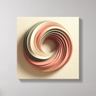 Arte abstracto surrealista en espiral 3D en tonos 