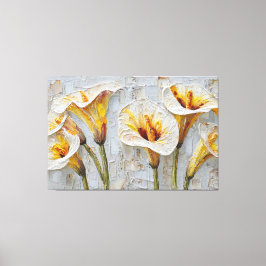 Arte abstracto texturizado de lirios de calla blan
