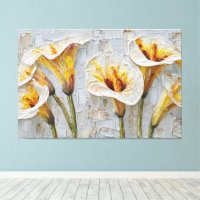 Arte abstracto texturizado de lirios de calla blan