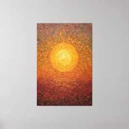 Arte abstracto texturizado de pared con sol dorado